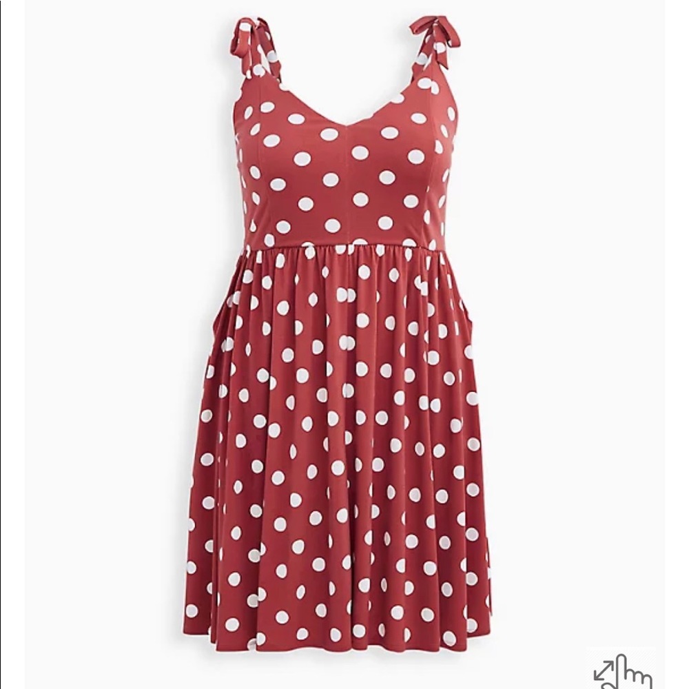 Torrid MARSALA DOT STUDIO KNIT STRAPPY SKATER DRESS